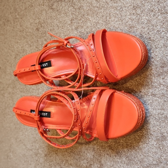 Nine West Wedges new without box Tropical Orange - Picture 3 of 6